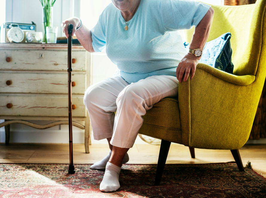 elder with cane
