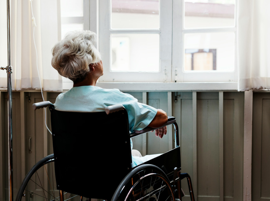 senior on wheelchair
