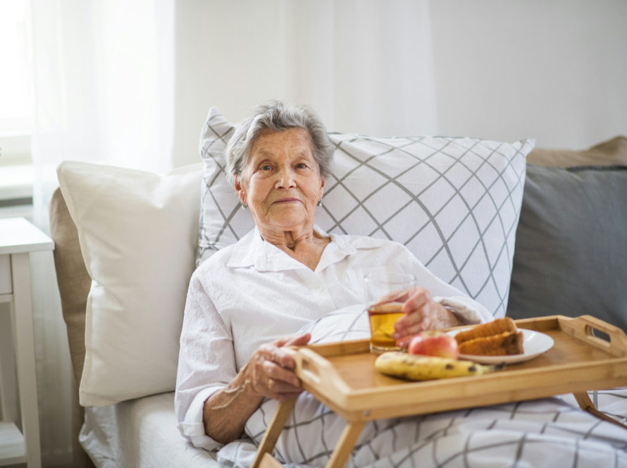 elder with meal