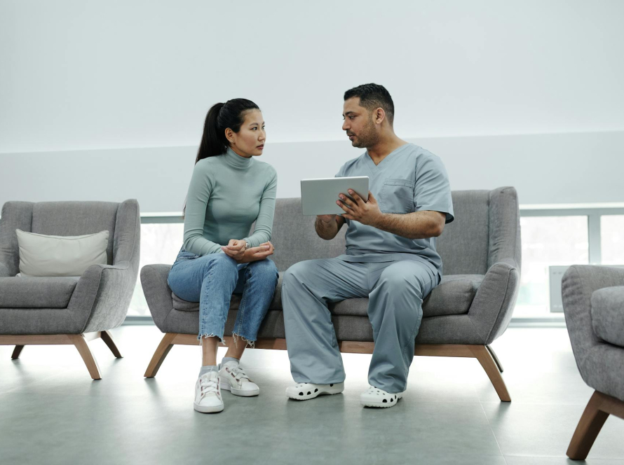 talking to staff