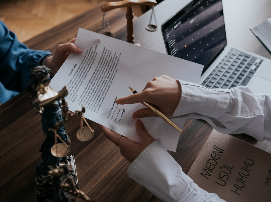 lawyer filing a case
